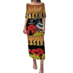 Australia Magpie ANZAC Day Puletasi Rising Sun 25th April Poppy Golden Wattle - Aussie Hoodie