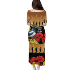 Australia Magpie ANZAC Day Puletasi Rising Sun 25th April Poppy Golden Wattle - Aussie Hoodie