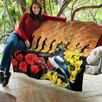 Australia Magpie ANZAC Day Quilt Rising Sun 25th April Poppy Golden Wattle - Aussie Hoodie