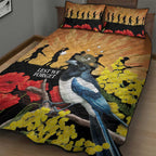 Australia Magpie ANZAC Day Quilt Bed Set Rising Sun 25th April Poppy Golden Wattle - Aussie Hoodie