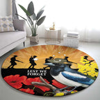 Australia Magpie ANZAC Day Round Carpet Rising Sun 25th April Poppy Golden Wattle - Aussie Hoodie