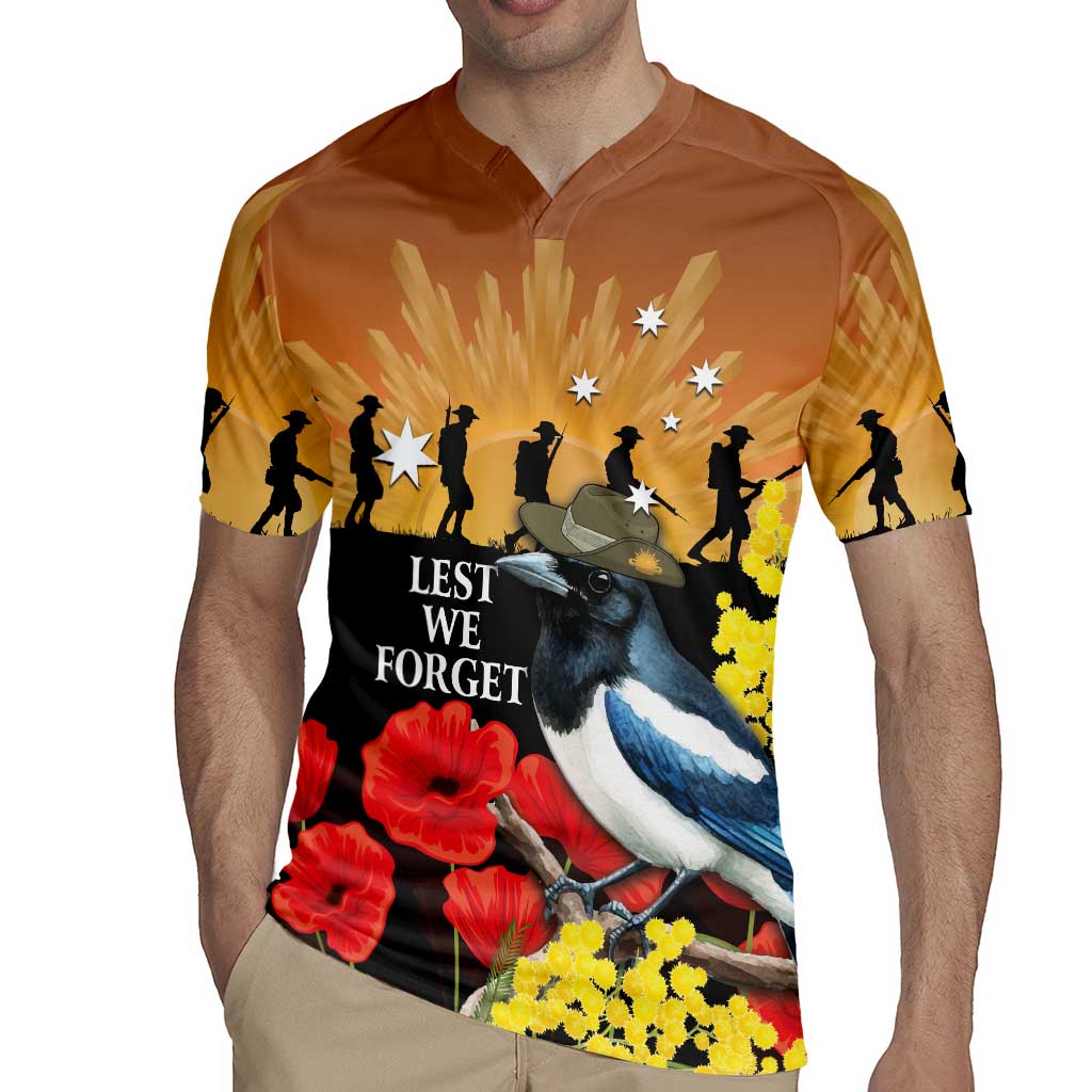 Australia Magpie ANZAC Day Rugby Jersey Rising Sun 25th April Poppy Golden Wattle - Aussie Hoodie