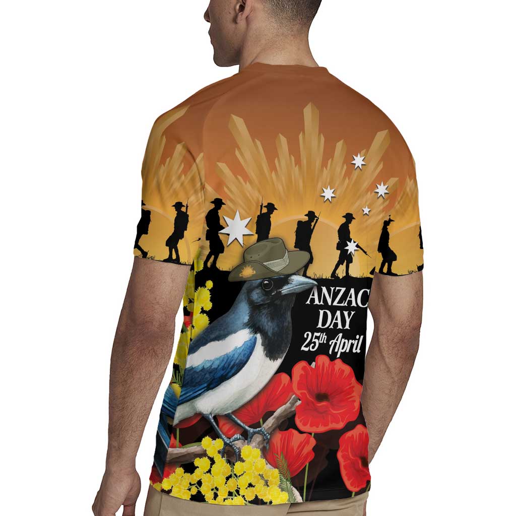 Australia Magpie ANZAC Day Rugby Jersey Rising Sun 25th April Poppy Golden Wattle - Aussie Hoodie