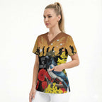 Australia Magpie ANZAC Day Scrub Top Rising Sun 25th April Poppy Golden Wattle - Aussie Hoodie