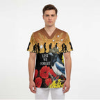 Australia Magpie ANZAC Day Scrub Top Rising Sun 25th April Poppy Golden Wattle - Aussie Hoodie