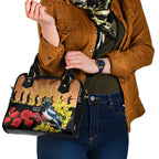 Australia Magpie ANZAC Day Shoulder Handbag Rising Sun 25th April Poppy Golden Wattle - Aussie Hoodie