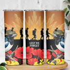 Australia Magpie ANZAC Day Skinny Tumbler Rising Sun 25th April Poppy Golden Wattle - Aussie Hoodie