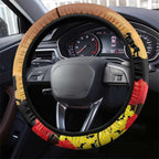 Australia Magpie ANZAC Day Steering Wheel Cover Rising Sun 25th April Poppy Golden Wattle - Aussie Hoodie