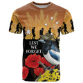 Australia Magpie ANZAC Day T Shirt Rising Sun 25th April Poppy Golden Wattle - Aussie Hoodie