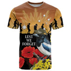 Australia Magpie ANZAC Day T Shirt Rising Sun 25th April Poppy Golden Wattle - Aussie Hoodie