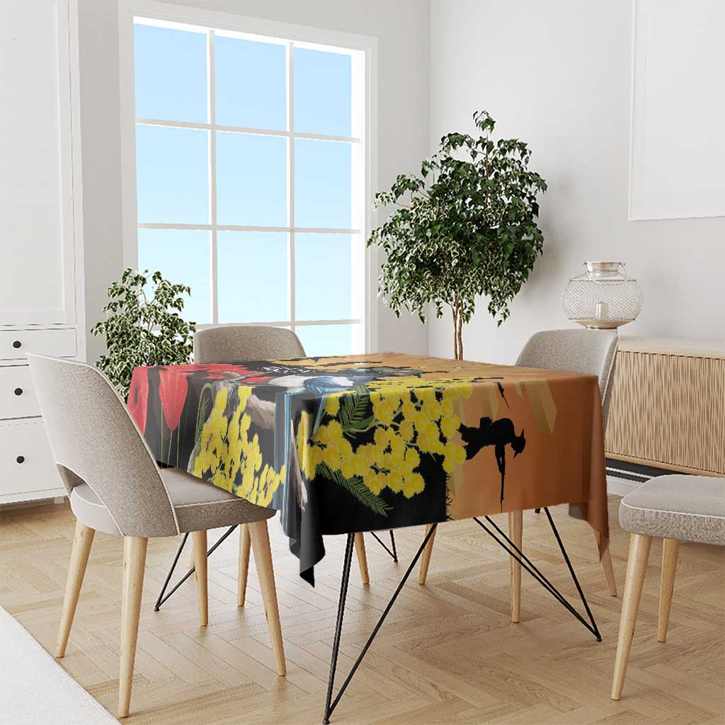 Australia Magpie ANZAC Day Tablecloth Rising Sun 25th April Poppy Golden Wattle - Aussie Hoodie