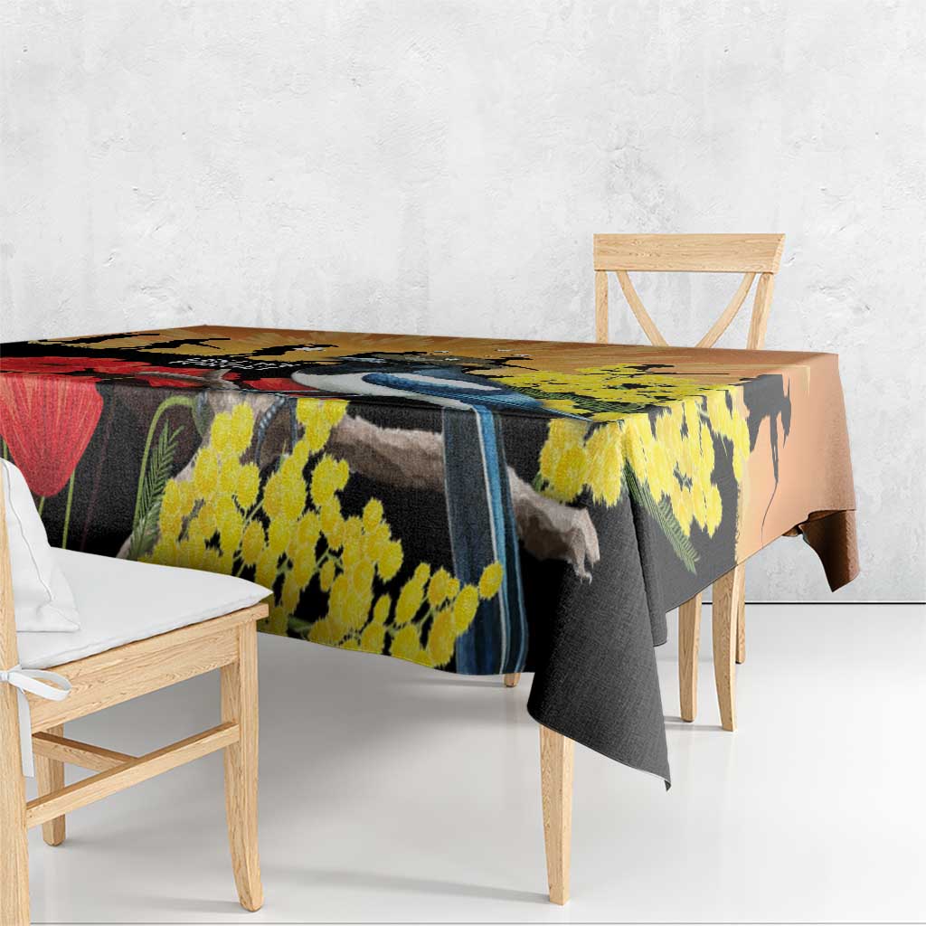 Australia Magpie ANZAC Day Tablecloth Rising Sun 25th April Poppy Golden Wattle - Aussie Hoodie