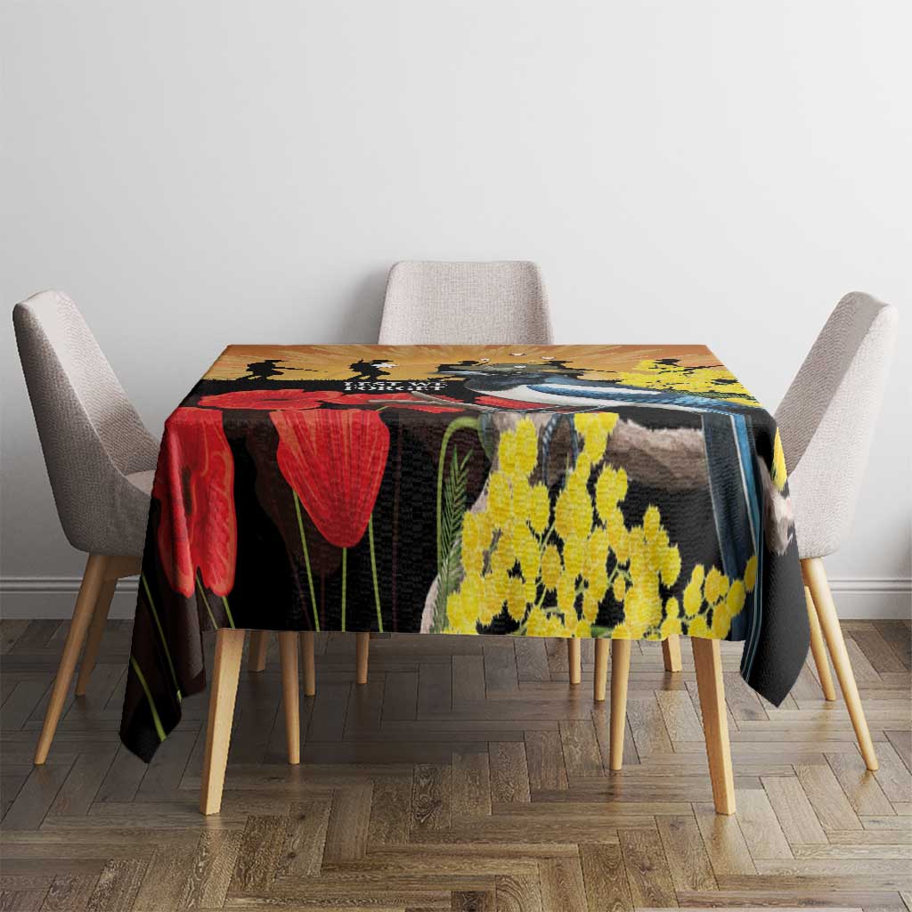 Australia Magpie ANZAC Day Tablecloth Rising Sun 25th April Poppy Golden Wattle - Aussie Hoodie