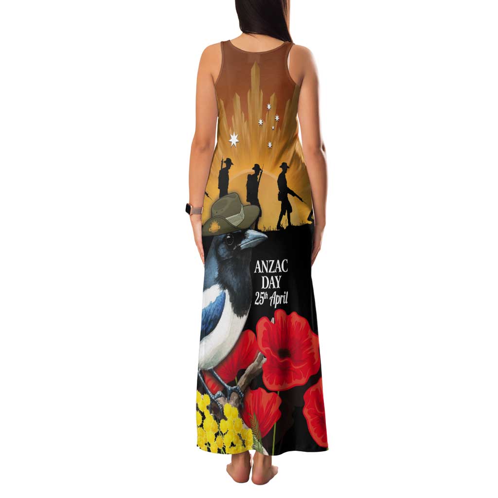 Australia Magpie ANZAC Day Tank Maxi Dress Rising Sun 25th April Poppy Golden Wattle - Aussie Hoodie