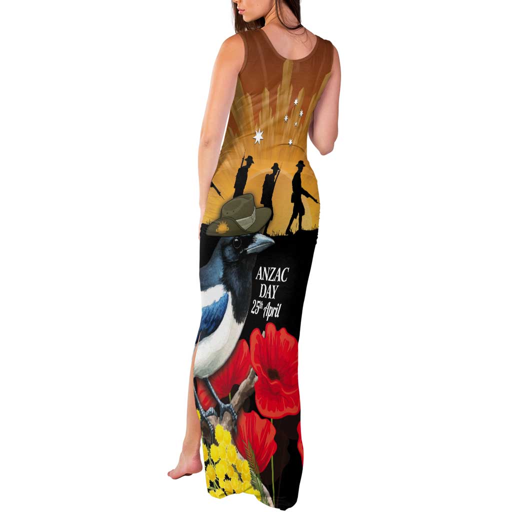 Australia Magpie ANZAC Day Tank Maxi Dress Rising Sun 25th April Poppy Golden Wattle - Aussie Hoodie