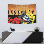 Australia Magpie ANZAC Day Tapestry Rising Sun 25th April Poppy Golden Wattle - Aussie Hoodie