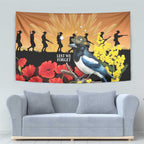 Australia Magpie ANZAC Day Tapestry Rising Sun 25th April Poppy Golden Wattle - Aussie Hoodie