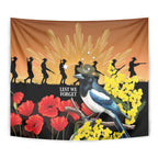 Australia Magpie ANZAC Day Tapestry Rising Sun 25th April Poppy Golden Wattle - Aussie Hoodie