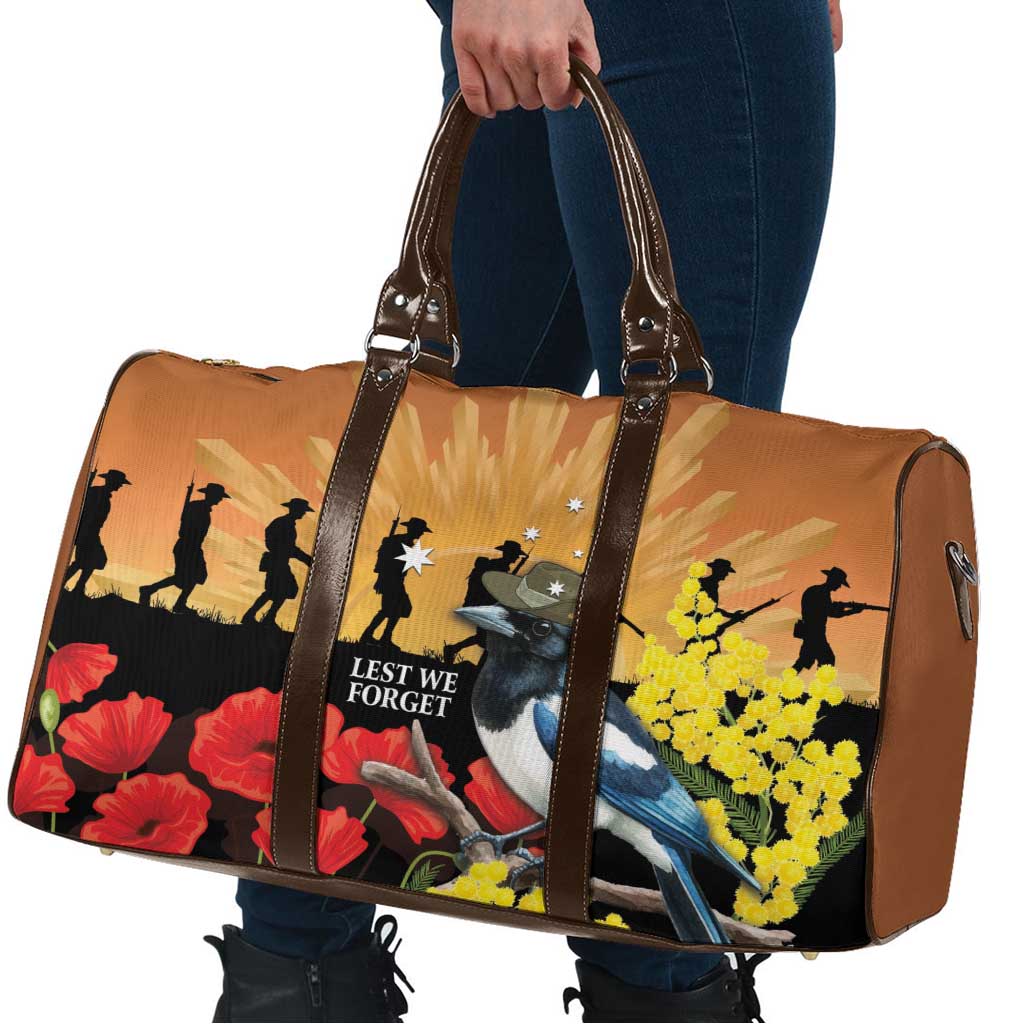 Australia Magpie ANZAC Day Travel Bag Rising Sun 25th April Poppy Golden Wattle - Aussie Hoodie