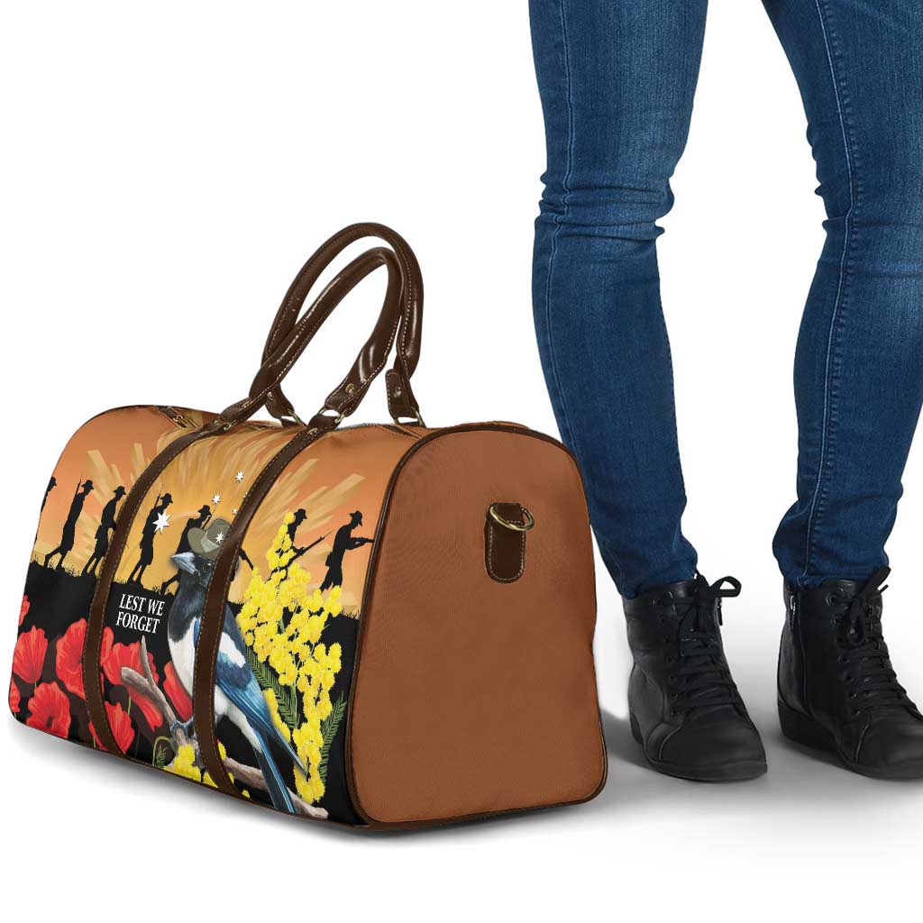 Australia Magpie ANZAC Day Travel Bag Rising Sun 25th April Poppy Golden Wattle - Aussie Hoodie