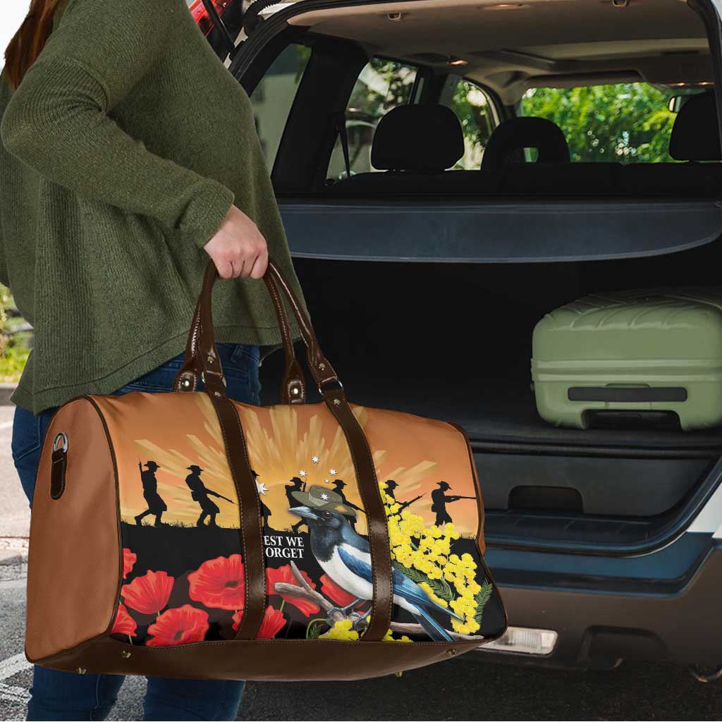 Australia Magpie ANZAC Day Travel Bag Rising Sun 25th April Poppy Golden Wattle - Aussie Hoodie