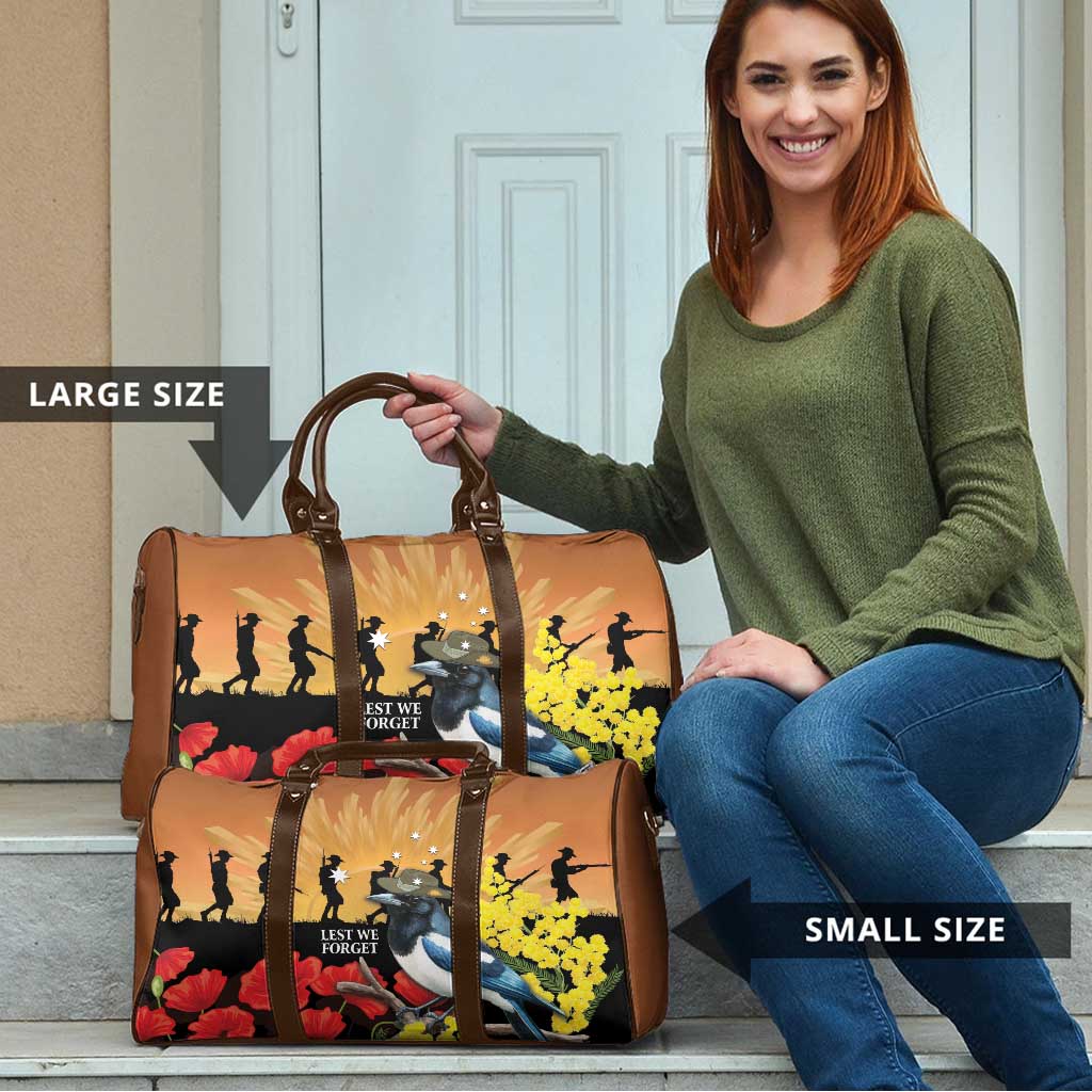 Australia Magpie ANZAC Day Travel Bag Rising Sun 25th April Poppy Golden Wattle - Aussie Hoodie