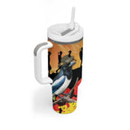 Australia Magpie ANZAC Day Tumbler With Handle Rising Sun 25th April Poppy Golden Wattle - Aussie Hoodie