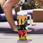 Australia Magpie ANZAC Day Tumbler With Handle Rising Sun 25th April Poppy Golden Wattle - Aussie Hoodie