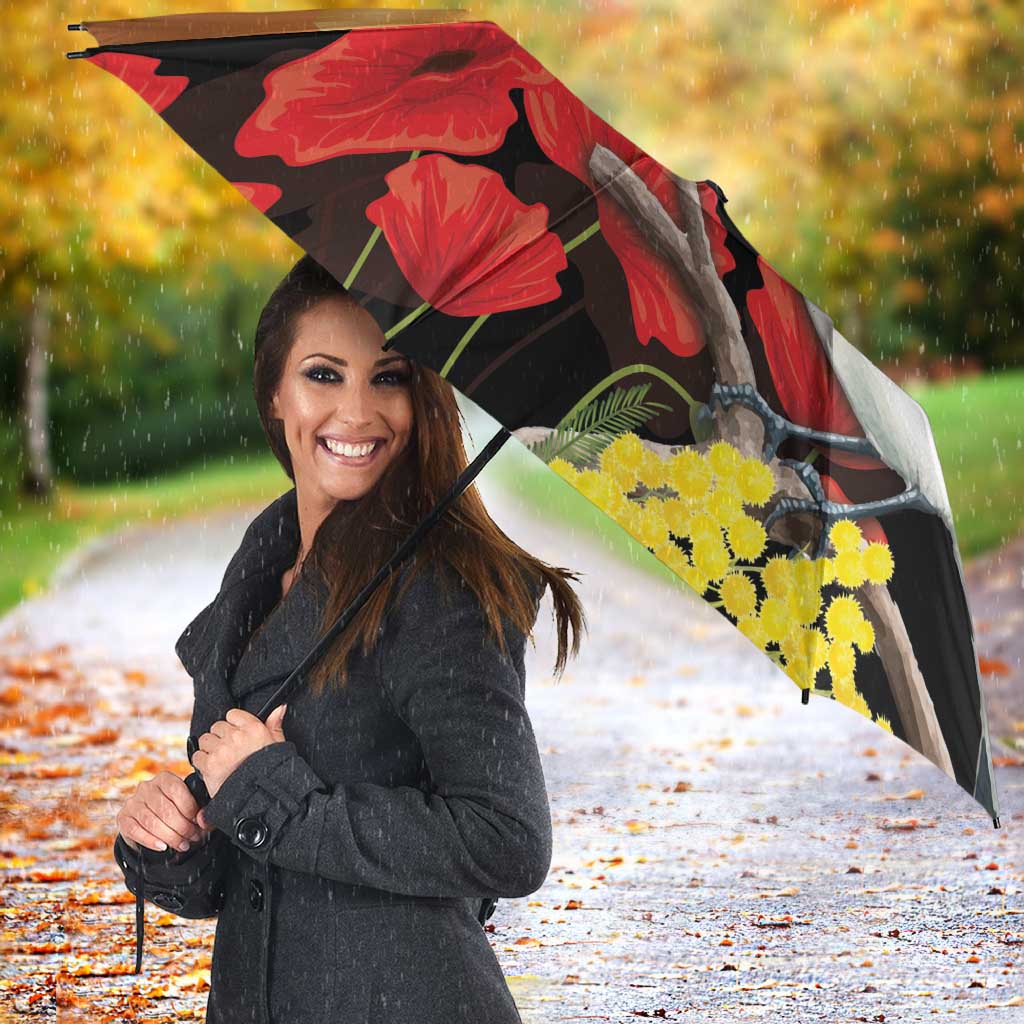 Australia Magpie ANZAC Day Umbrella Rising Sun 25th April Poppy Golden Wattle - Aussie Hoodie
