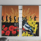 Australia Magpie ANZAC Day Window Curtain Rising Sun 25th April Poppy Golden Wattle - Aussie Hoodie