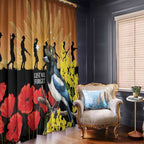 Australia Magpie ANZAC Day Window Curtain Rising Sun 25th April Poppy Golden Wattle - Aussie Hoodie