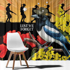 Australia Magpie ANZAC Day Window Curtain Rising Sun 25th April Poppy Golden Wattle - Aussie Hoodie