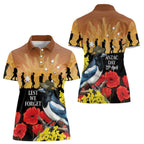 Australia Magpie ANZAC Day Women Polo Shirt Rising Sun 25th April Poppy Golden Wattle - Aussie Hoodie