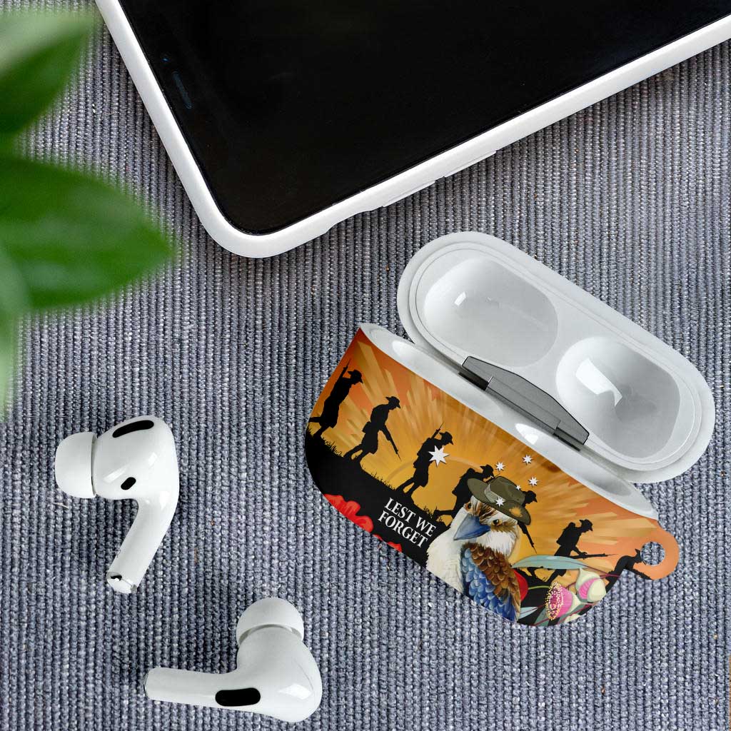 Australia Kookaburra ANZAC Day AirPods Case Rising Sun 25th April Poppy Eucalyptus Blossoms - Aussie Hoodie