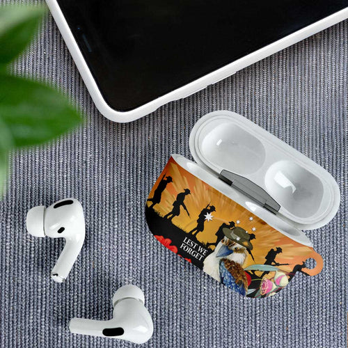 Australia Kookaburra ANZAC Day AirPods Case Rising Sun 25th April Poppy Eucalyptus Blossoms - Aussie Hoodie