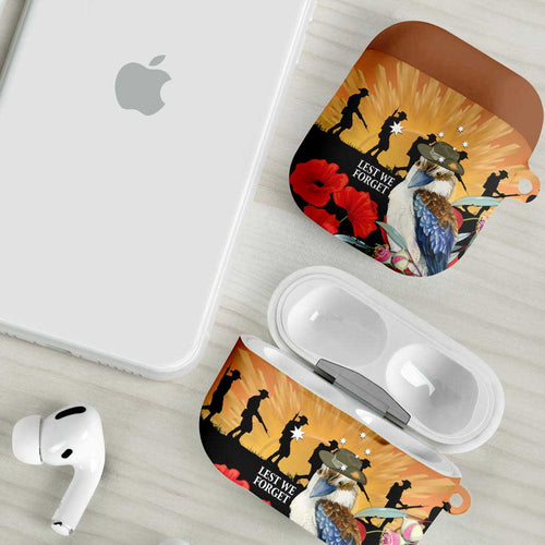 Australia Kookaburra ANZAC Day AirPods Case Rising Sun 25th April Poppy Eucalyptus Blossoms - Aussie Hoodie