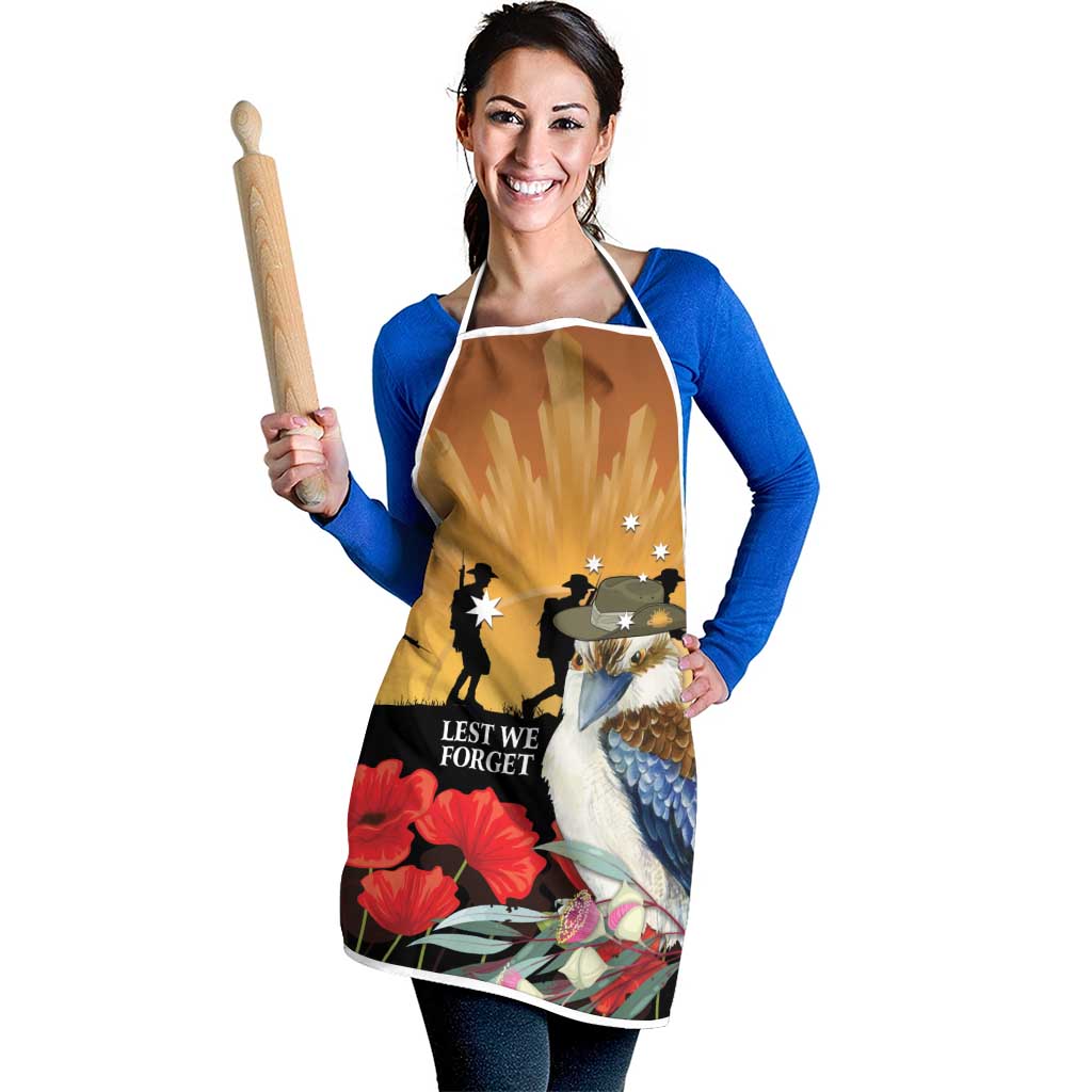Australia Kookaburra ANZAC Day Apron Rising Sun 25th April Poppy Eucalyptus Blossoms - Aussie Hoodie