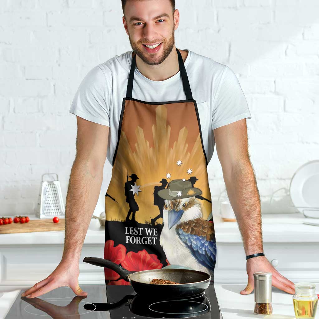 Australia Kookaburra ANZAC Day Apron Rising Sun 25th April Poppy Eucalyptus Blossoms - Aussie Hoodie