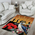 Australia Kookaburra ANZAC Day Area Rug Rising Sun 25th April Poppy Eucalyptus Blossoms - Aussie Hoodie