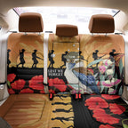 Australia Kookaburra ANZAC Day Back Car Seat Cover Rising Sun 25th April Poppy Eucalyptus Blossoms - Aussie Hoodie