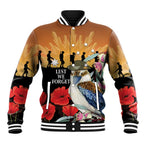 Australia Kookaburra ANZAC Day Baseball Jacket Rising Sun 25th April Poppy Eucalyptus Blossoms - Aussie Hoodie