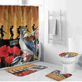 Australia Kookaburra ANZAC Day Bathroom Set Rising Sun 25th April Poppy Eucalyptus Blossoms - Aussie Hoodie