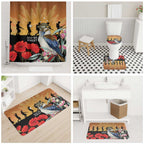 Australia Kookaburra ANZAC Day Bathroom Set Rising Sun 25th April Poppy Eucalyptus Blossoms - Aussie Hoodie