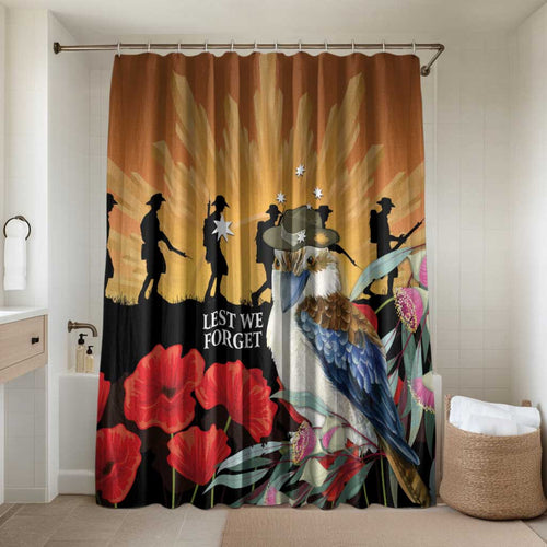 Australia Kookaburra ANZAC Day Bathroom Set Rising Sun 25th April Poppy Eucalyptus Blossoms - Aussie Hoodie