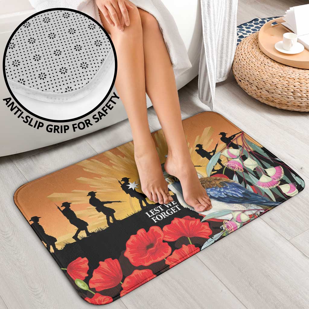 Australia Kookaburra ANZAC Day Bathroom Set Rising Sun 25th April Poppy Eucalyptus Blossoms - Aussie Hoodie