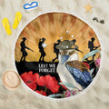 Australia Kookaburra ANZAC Day Beach Blanket Rising Sun 25th April Poppy Eucalyptus Blossoms - Aussie Hoodie