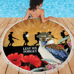 Australia Kookaburra ANZAC Day Beach Blanket Rising Sun 25th April Poppy Eucalyptus Blossoms - Aussie Hoodie