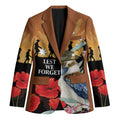 Australia Kookaburra ANZAC Day Blazer Rising Sun 25th April Poppy Eucalyptus Blossoms - Aussie Hoodie