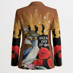 Australia Kookaburra ANZAC Day Blazer Rising Sun 25th April Poppy Eucalyptus Blossoms - Aussie Hoodie