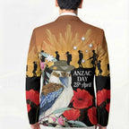 Australia Kookaburra ANZAC Day Blazer Rising Sun 25th April Poppy Eucalyptus Blossoms - Aussie Hoodie